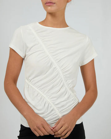 Jorge - Luxe Ruched Tee - Vintage White