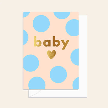 Elm Paper - Spots Baby Card Blue