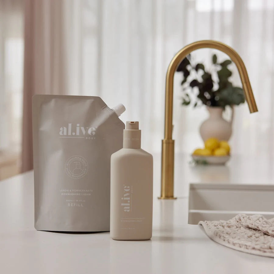 Al.ive Body - 900ml Dish Wash Refill - Lemon & Pomegranate
