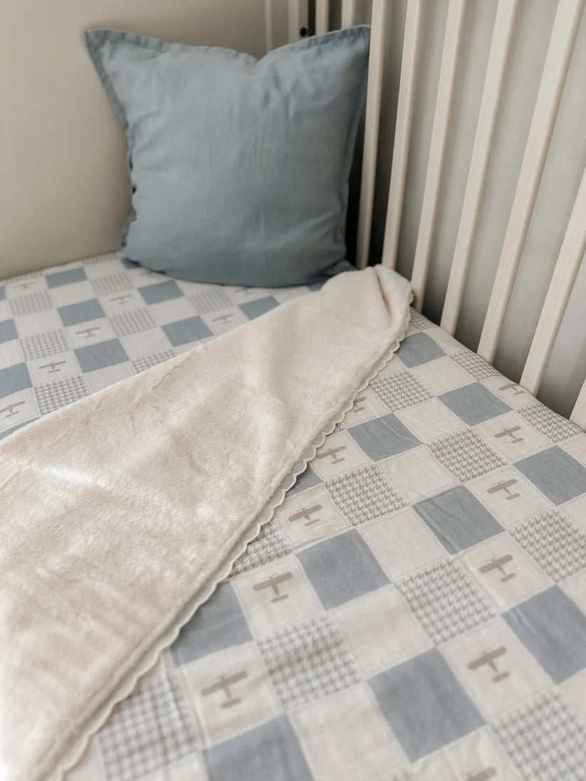 Pop Ya Tot - Wright Flyer Fur Lined Cot Blanket