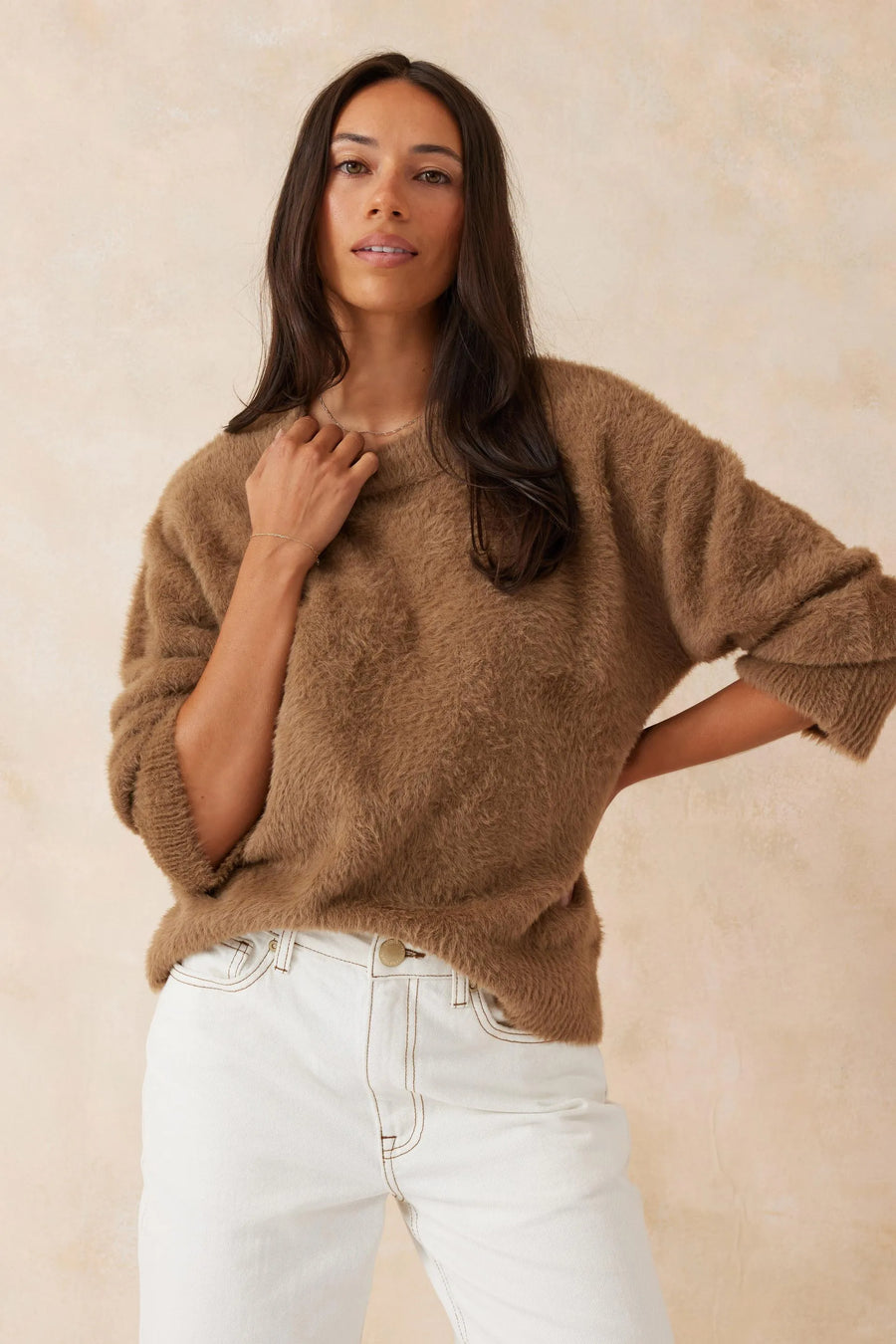 Ceres Life - Fluffy Cocoon Knit - Biscuit