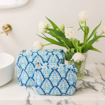 Luxe & Beau - Scallop Cosmetic Bag - Blue