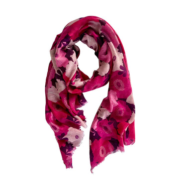 Greenwood Designs - Flora Floral In Pinks Autumn/Winter Scarf