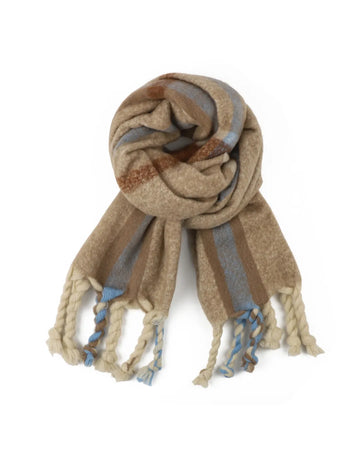 Greenwood Designs - Charlie Chequered Scarf - Tan