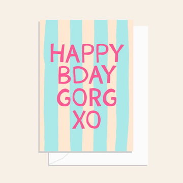 Elm Paper - Beach Club Bday Gorg Stripe Card