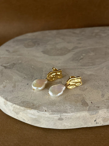 Angels Whisper - Messina Pearl 18k Gold Plated Earrings