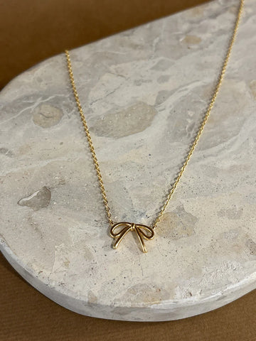 Angels Whisper - Carri Bow 18k Gold Plated Necklace