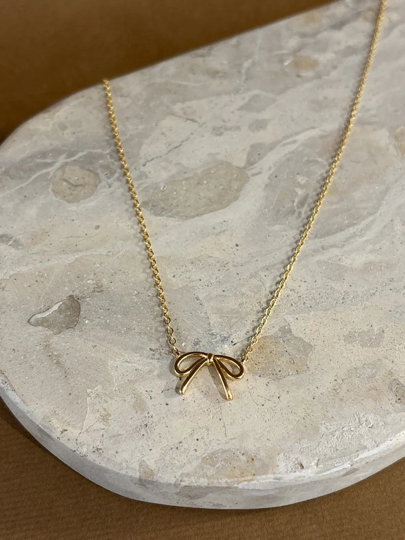 Angels Whisper - Carri Bow 18k Gold Plated Necklace