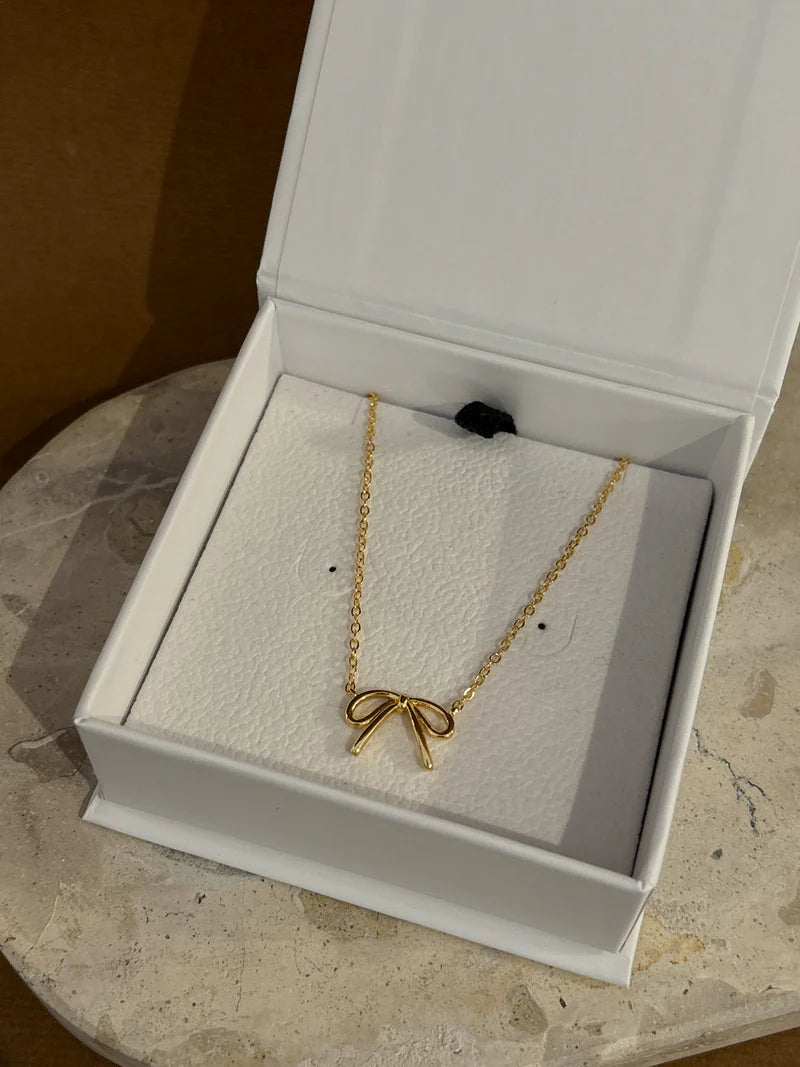 Angels Whisper - Carri Bow 18k Gold Plated Necklace