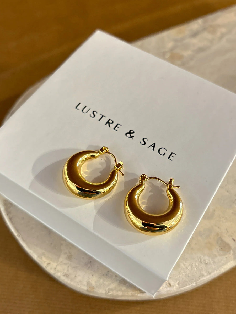 Angels Whisper - Amaline 18k Gold Plated Hoop Earrings - Small