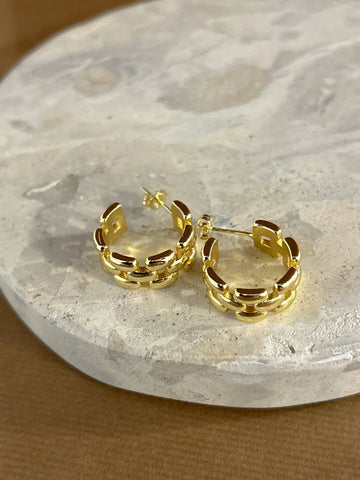 Angels Whisper - Popcorn Chain - 18k Gold Earrings