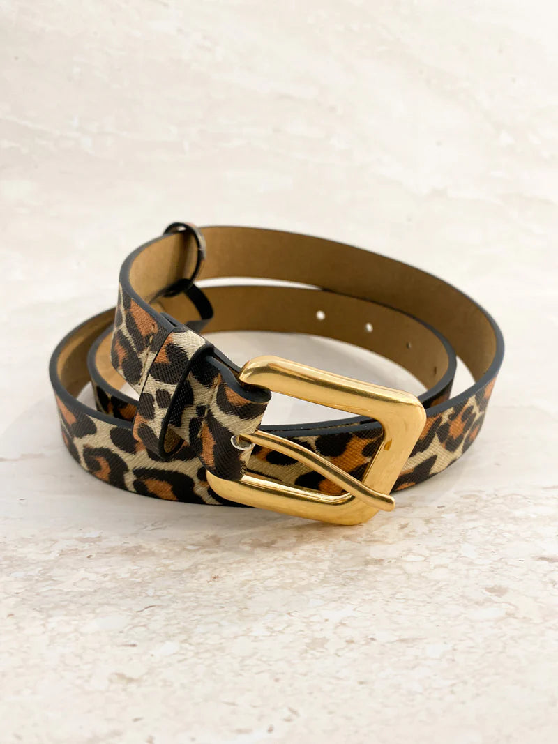 Angels Whisper - Leopard Square Buckle PU Belt