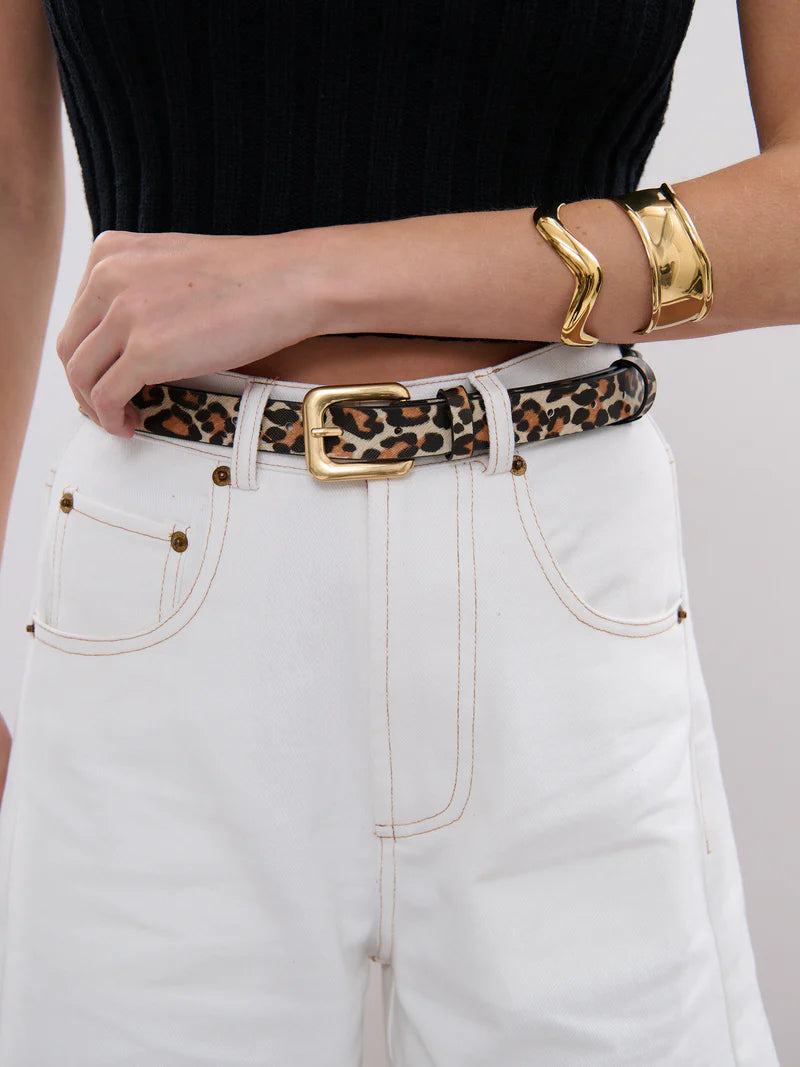 Angels Whisper - Leopard Square Buckle PU Belt