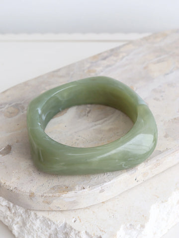 Angels Whisper - Angular Cuff Bangle in Sage