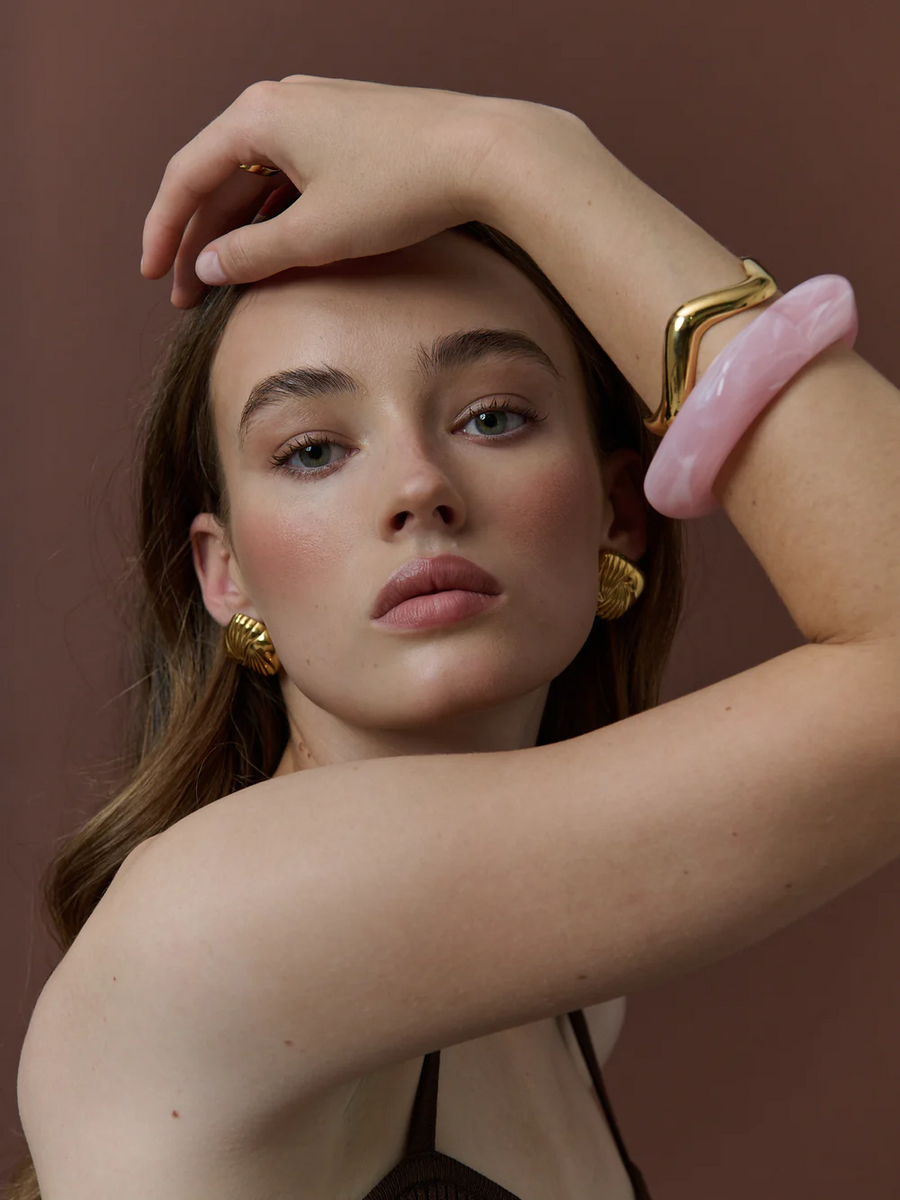 Angels Whisper - Angular Cuff Bangle - Pink