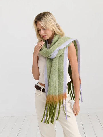 Angels Whisper - Lany Checkered Fluffy Scarf - Green