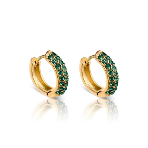 EVER. Jewellery - Gravitate Gold Hoop Earrings - Emerald