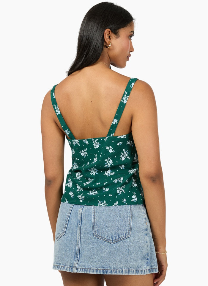 All About Eve - Harlow Top - Green Print