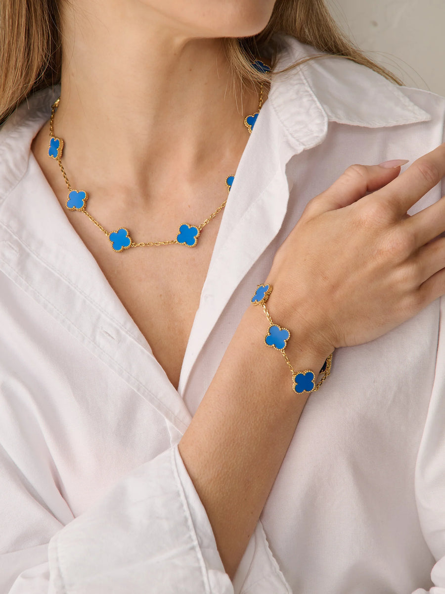 Angels Whisper - Charlotte 18k Gold Plated Necklace - Blue