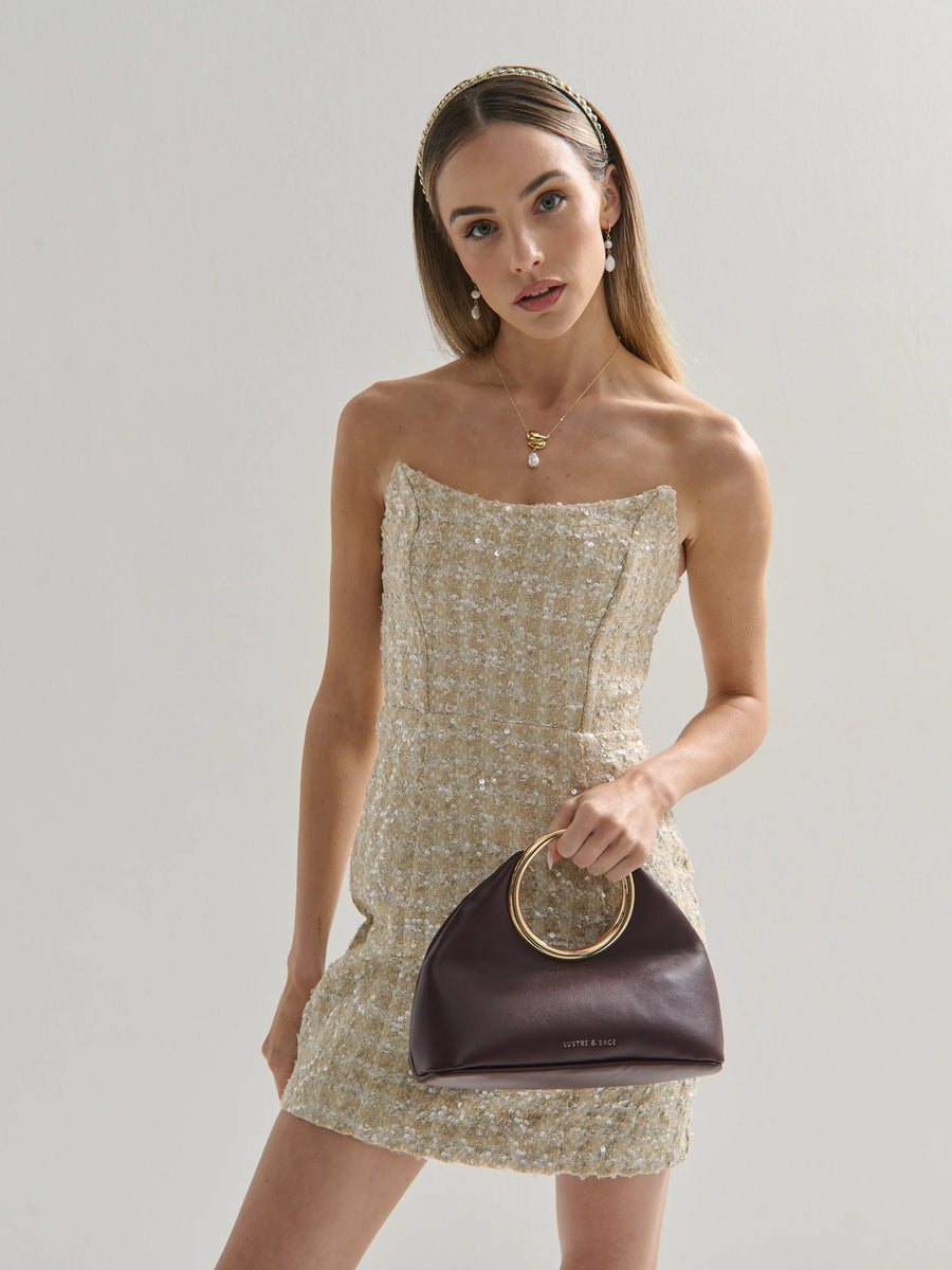 Angels Whisper - Hailey Statement Handle bag - Burgundy