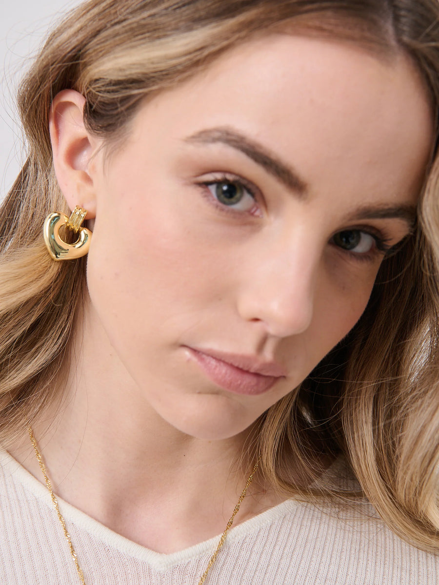 Angels Whisper - Tania Heart 18k Gold Plated Earrings