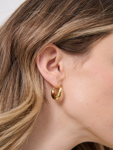 Angels Whisper - Amaline 18k Gold Plated Hoop Earrings - Small