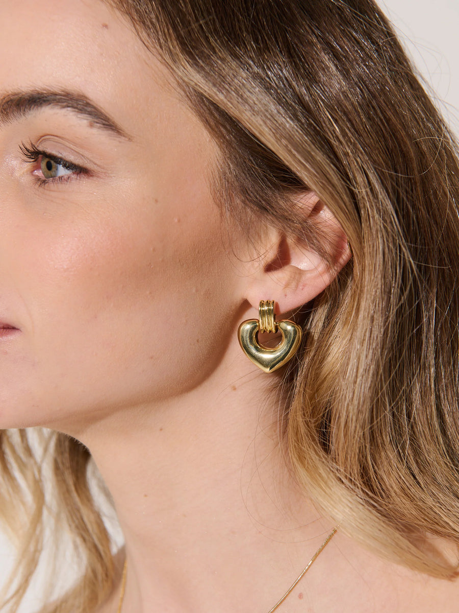 Angels Whisper - Tania Heart 18k Gold Plated Earrings