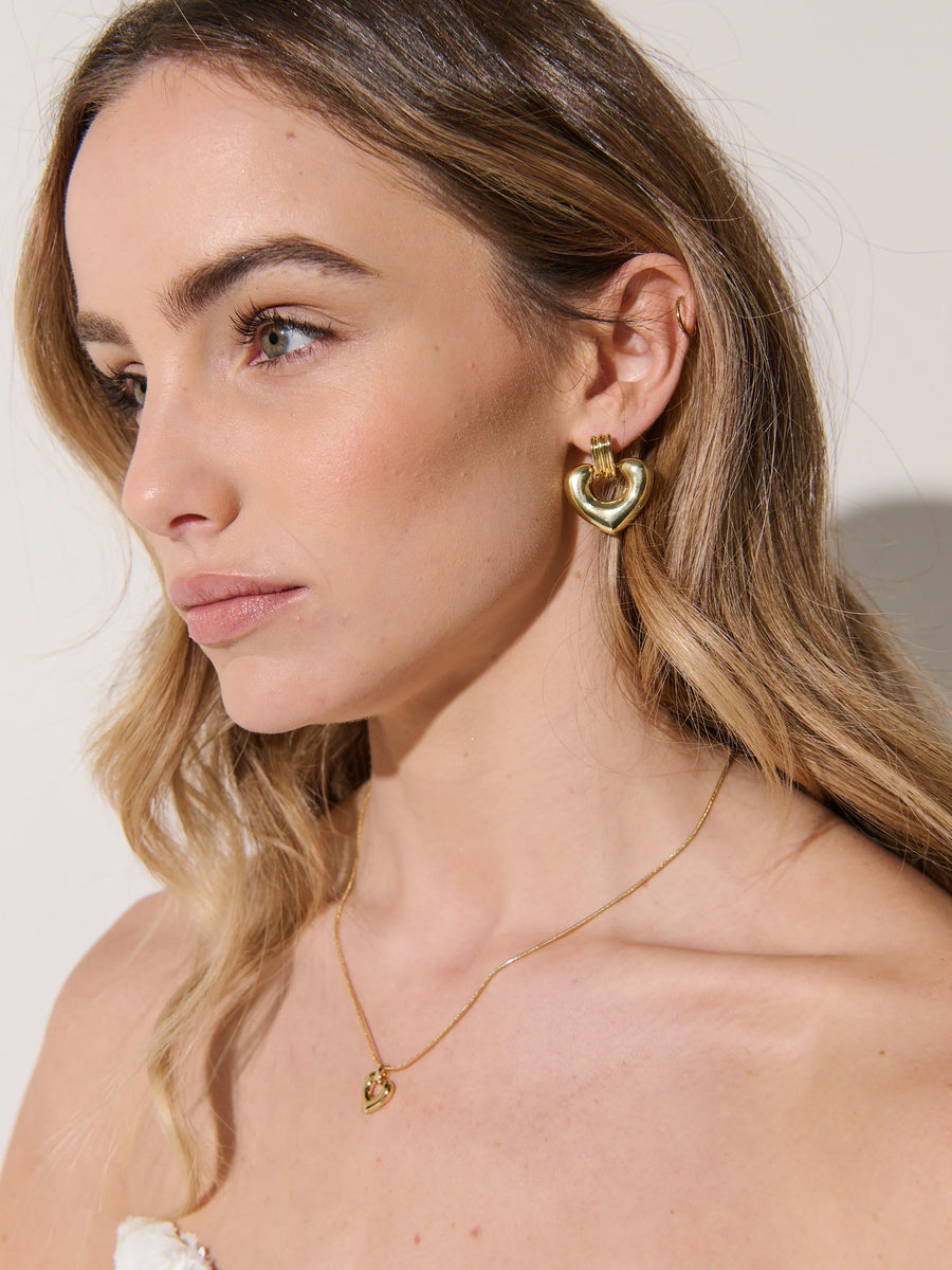 Angels Whisper - Tania Heart 18k Gold Plated Earrings