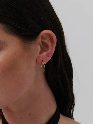 Angels Whisper - Maison Bow 18k Gold Plated Earrings