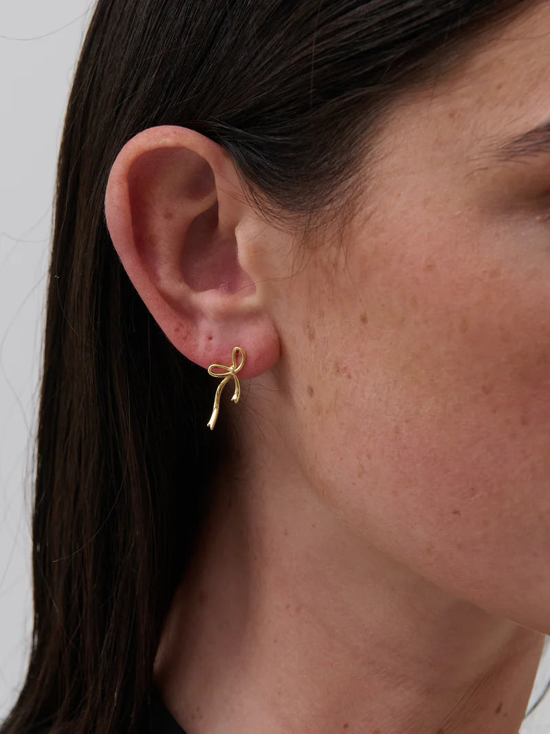 Angels Whisper - Maison Bow 18k Gold Plated Earrings