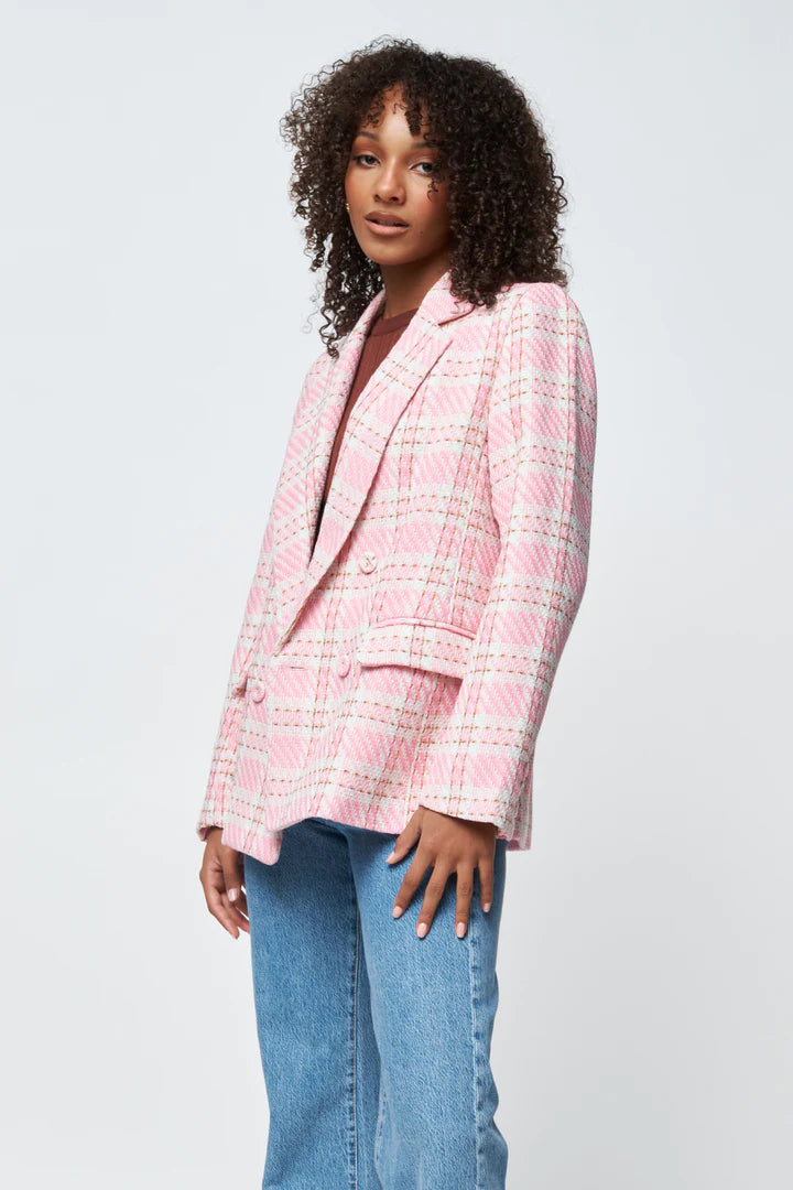 White 2025 checked blazer