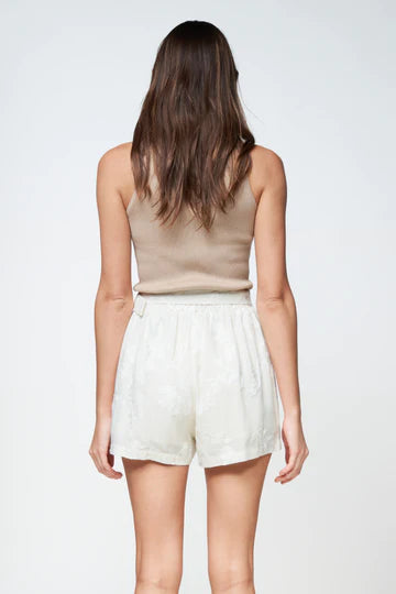 Apero - Valencia Embroidered Short - Cream