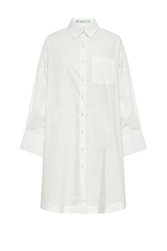 Bohemian Traders - Oversized Long Sleeve Shirt Dress - White