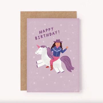 Lauren Sissons - Cowgirl Unicorn Birthday Card