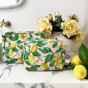 Luxe & Beau - BLUSH LEMON COSMETIC BAG
