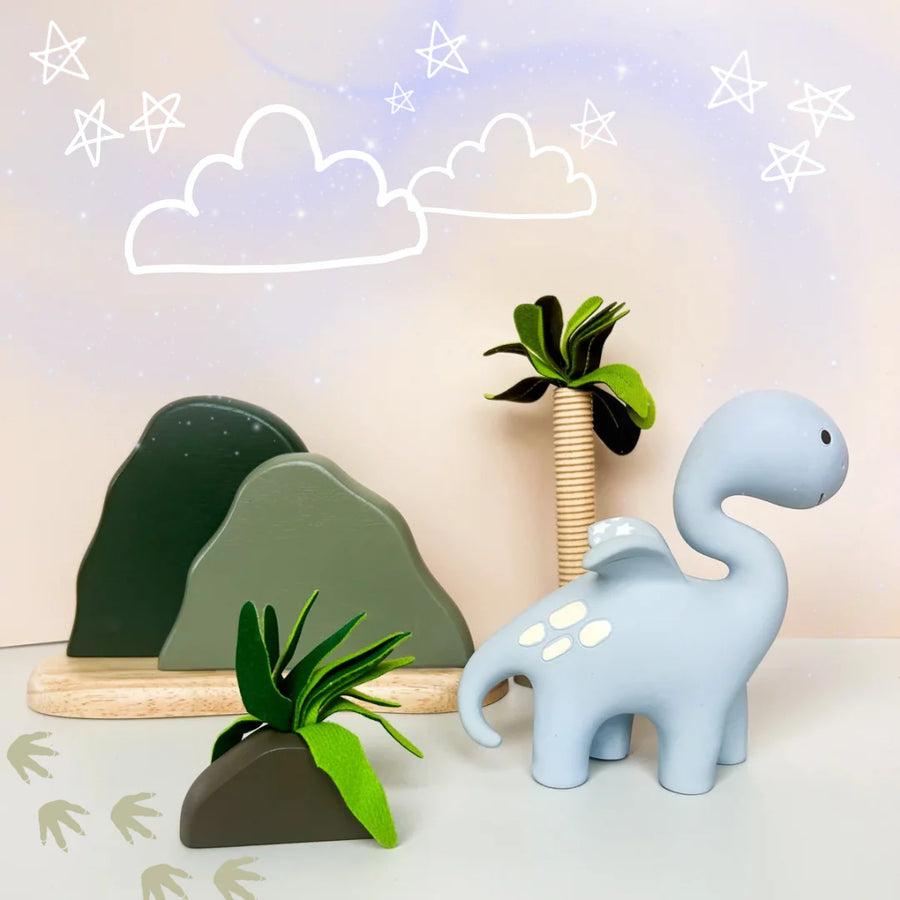 Winnie Parkes - Diplo the Dino-Dragon Teether - Powder Blue