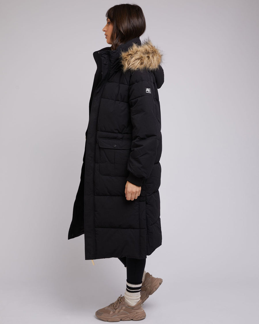 All About Eve - Active Fur Longline Puffer - Black