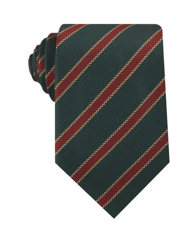 Otaa - Canterbury Green with Royal Red Stripes Necktie