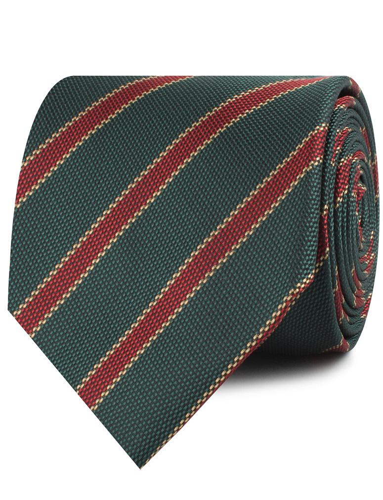 Otaa - Canterbury Green with Royal Red Stripes Necktie