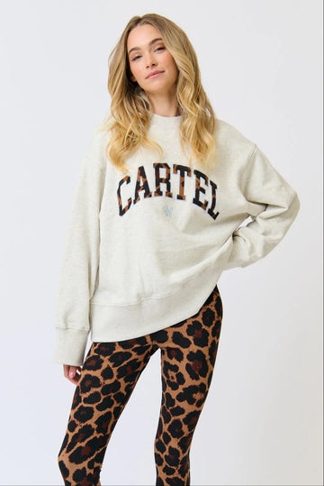 Cartel & Willow - Bronwyn Sweater - Oat Marle/Leopard
