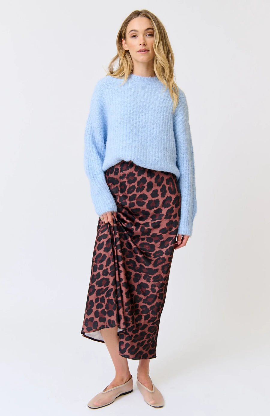 Cartel & Willow - Millie Slip Skirt - Coco Leopard