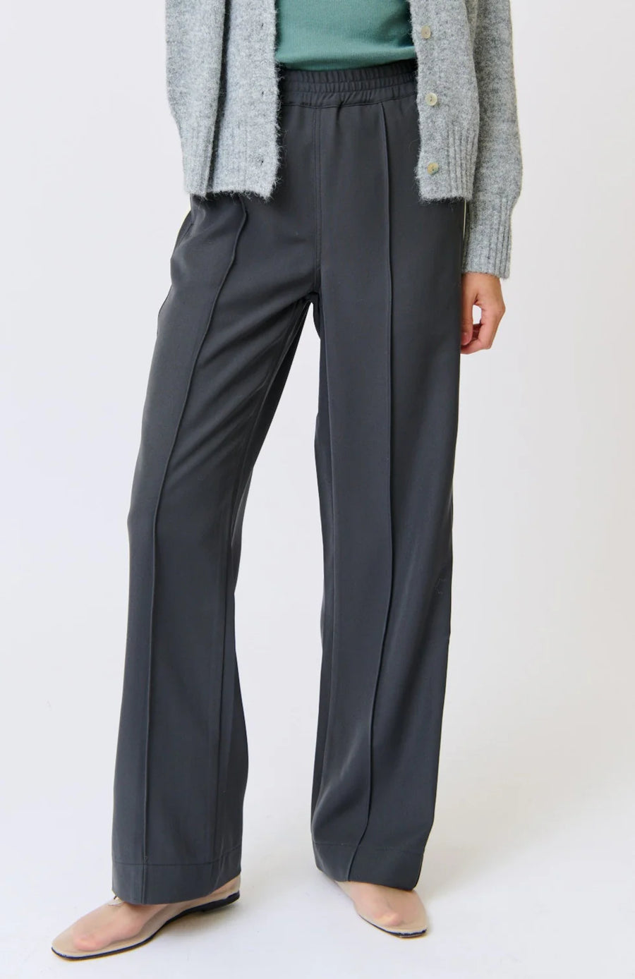 Cartel & Willow - Weston Pant - Steel/Cream