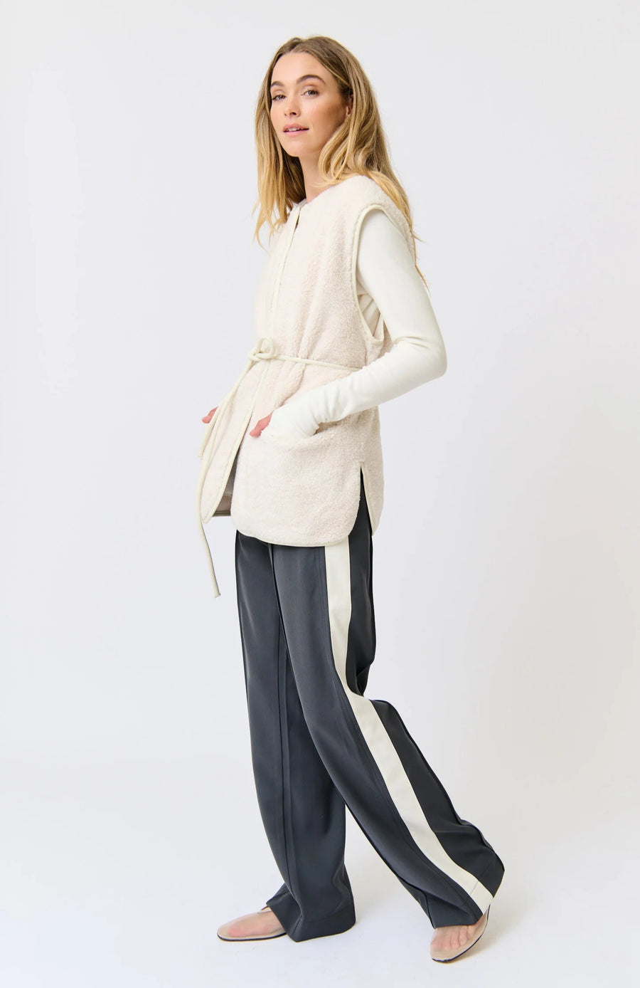 Cartel & Willow - Weston Pant - Steel/Cream