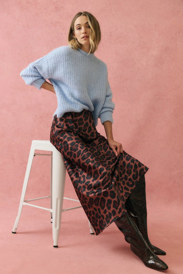 Cartel & Willow - Millie Slip Skirt - Coco Leopard