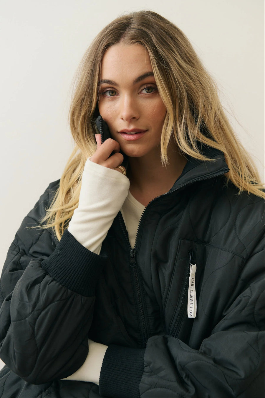 Cartel & Willow - Bridie Jacket - Black/Cream