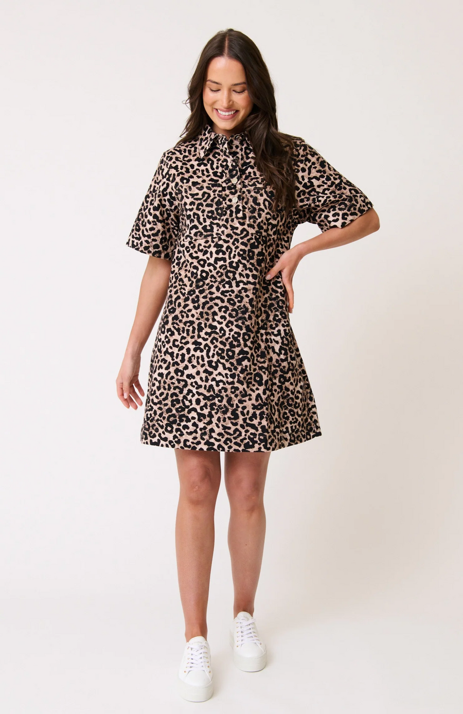 Cartel & Willow - Quinn Dress - Neutral Leopard