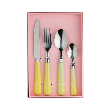 In The Roundhouse - Cutlery Set - Lemon & Blue Stripe