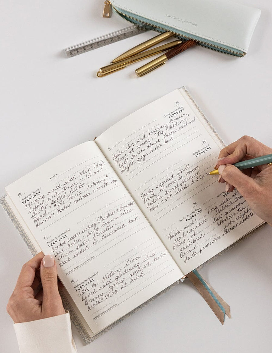 Bespoke Letterpress - 2026 Petite Linen Bound Planner - Dune