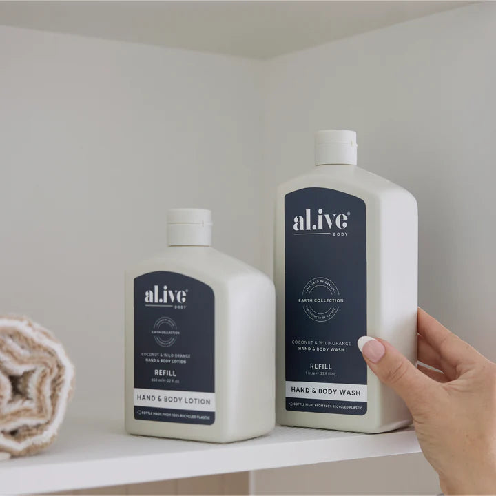 Al.ive Body - 650ml Lotion Refill - Coconut & Wild Orange