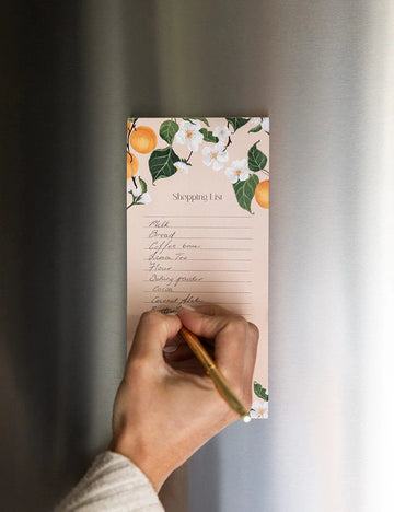 Bespoke Letterpress - Shopping List DL Notepad - Peaches